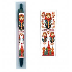 Ручка обертка Матрёшка Сувенир (белая) BB9043